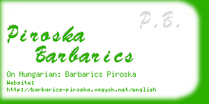 piroska barbarics business card